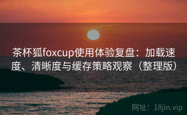 茶杯狐foxcup使用体验复盘：加载速度、清晰度与缓存策略观察（整理版）