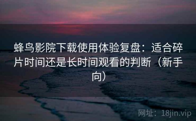 蜂鸟影院下载使用体验复盘：适合碎片时间还是长时间观看的判断（新手向）