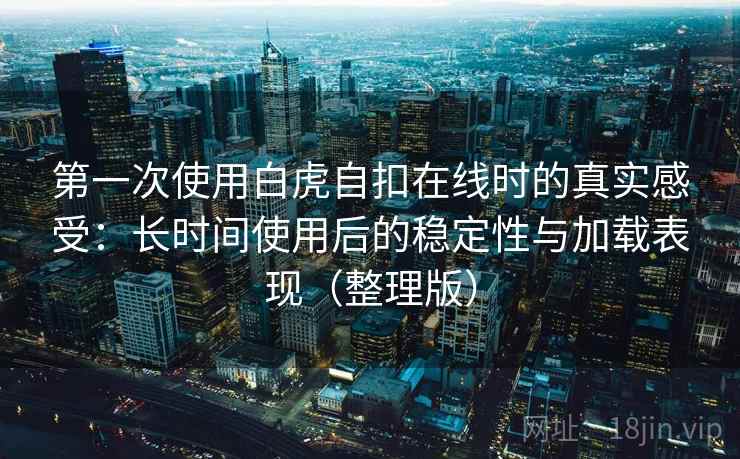 第一次使用白虎自扣在线时的真实感受：长时间使用后的稳定性与加载表现（整理版）