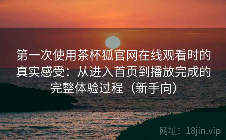 第一次使用茶杯狐官网在线观看时的真实感受：从进入首页到播放完成的完整体验过程（新手向）