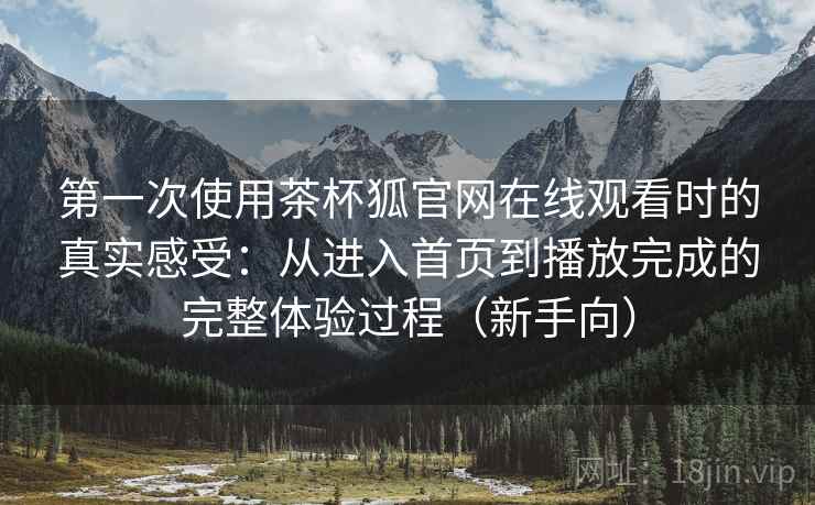 第一次使用茶杯狐官网在线观看时的真实感受：从进入首页到播放完成的完整体验过程（新手向）