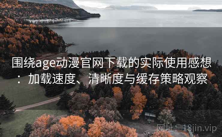 围绕age动漫官网下载的实际使用感想：加载速度、清晰度与缓存策略观察